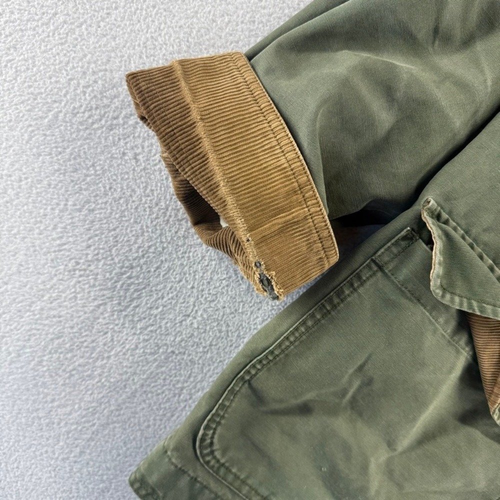 Vintage LL Bean Jacket Men's Medium Green Barn Coat Canvas Lined Distressed y2k - Picture 3 of 14